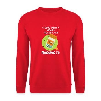 Kidney transplant survivor funny pun quotes - Unisex Sweatshirt - red - Front - Alina (178cm) & Michal (187cm)