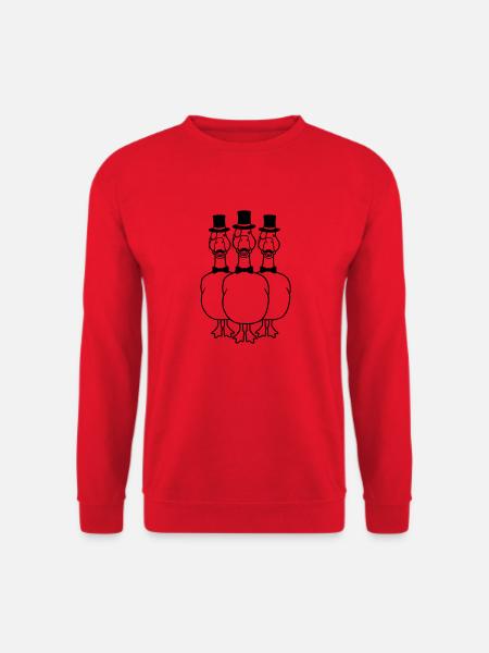 Men 3 Monocle Geese - Unisex Sweatshirt - red