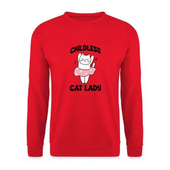 childless cat lady - Sweat-shirt Unisexe - rouge - Devant - Alina (178cm) & Michal (187cm)