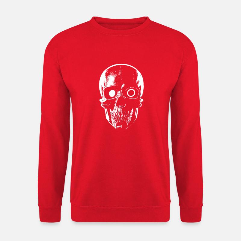 Sci-Fi Cyborg Skull - Unisex Pullover - Rot