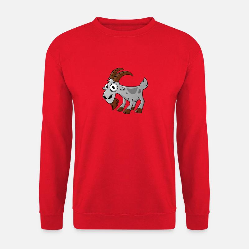 lustiger Comic-Ziegenbock - Unisex Pullover - Rot
