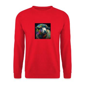 Mouton coloré, design unique - Sweat-shirt Unisexe - rouge - Devant - Alina (178cm) & Michal (187cm)