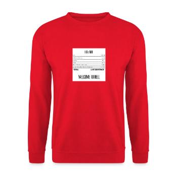 Live Bill 1 - Unisex Pullover - Rot - Vorne - Alina (178cm) & Michal (187cm)