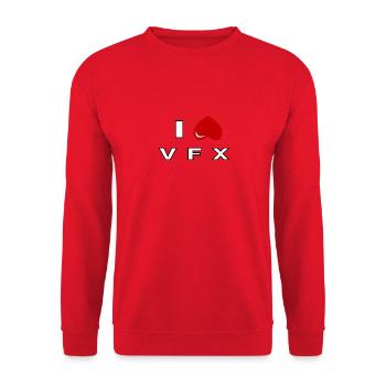 Je déteste les effets visuels - Sweat-shirt Unisexe - rouge - Devant - Alina (178cm) & Michal (187cm)