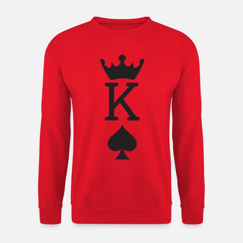 Paar King Queen Initial Back - Queen Queen - Unisex Pullover - Rot