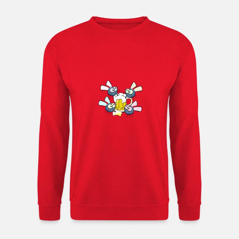 Bier und Fliegen - Unisex Pullover - Rot