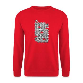 Poisson monochrome répété - Sweat-shirt Unisexe - rouge - Devant - Alina (178cm) & Michal (187cm)
