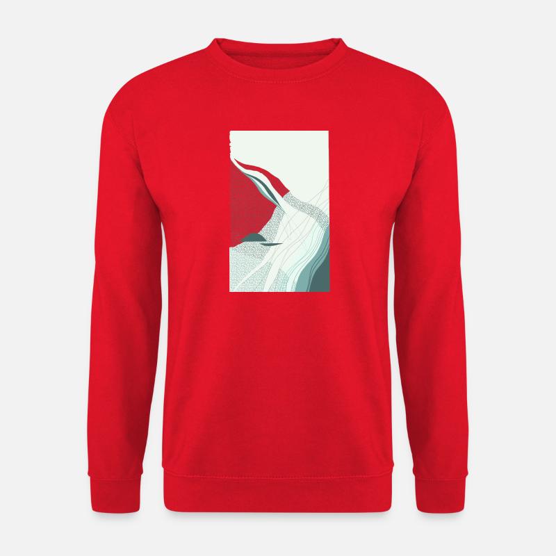 Fließende Strukturen - Unisex Pullover - Rot