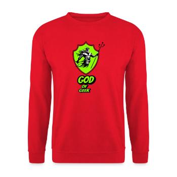 God of geek - Sweat-shirt Unisexe - rouge - Devant - Alina (178cm) & Michal (187cm)