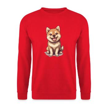Shiba Inu - Unisex Pullover - Rot - Vorne - Alina (178cm) & Michal (187cm)