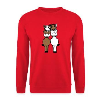 2 Pferde Mann Frau Liebespaar Freunde Liebe Team - Unisex Pullover - Rot - Vorne - Alina (178cm) & Michal (187cm)