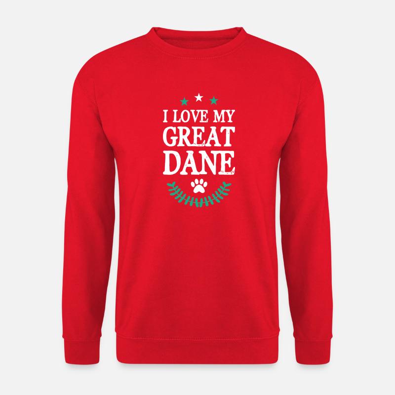 Ich liebe meine Deutsche Dogge - Unisex Pullover - Rot
