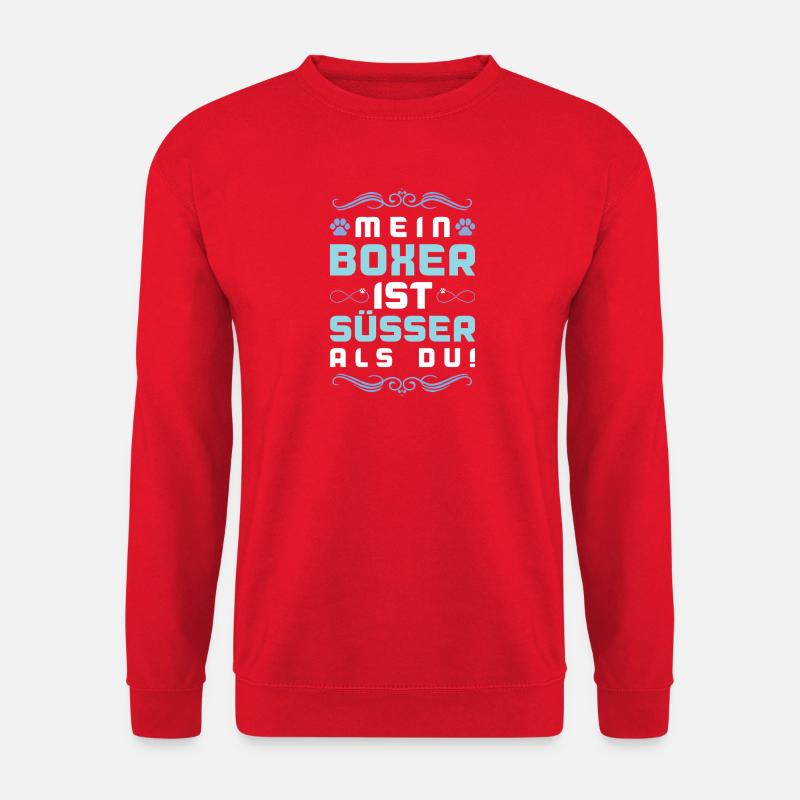 boxer hund spruch - Unisex Pullover - Rot