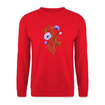Fleur - Sweat-shirt Unisexe - rouge - Devant - Alina (178cm) & Michal (187cm)