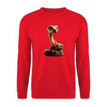 Schlange Python Kobra Klapperschlange Schlangen - Unisex Pullover - Rot - Vorne - Alina (178cm) & Michal (187cm)