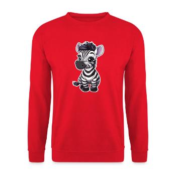 Zebra - Unisex Sweatshirt - red - Front - Alina (178cm) & Michal (187cm)