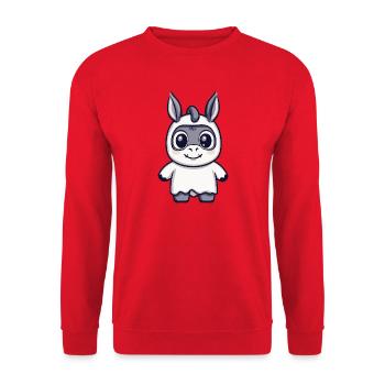 Âne Halloween fantôme - Sweat-shirt Unisexe - rouge - Devant - Alina (178cm) & Michal (187cm)