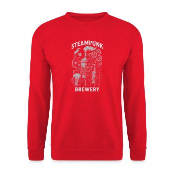 Steampunk Brewery Gears Design - Unisex Sweatshirt - red - Front - Alina (178cm) & Michal (187cm)