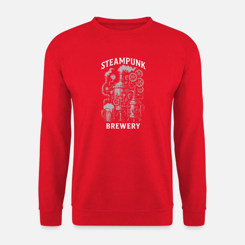 Steampunk Brauerei Zahnräder Design - Unisex Pullover - Rot