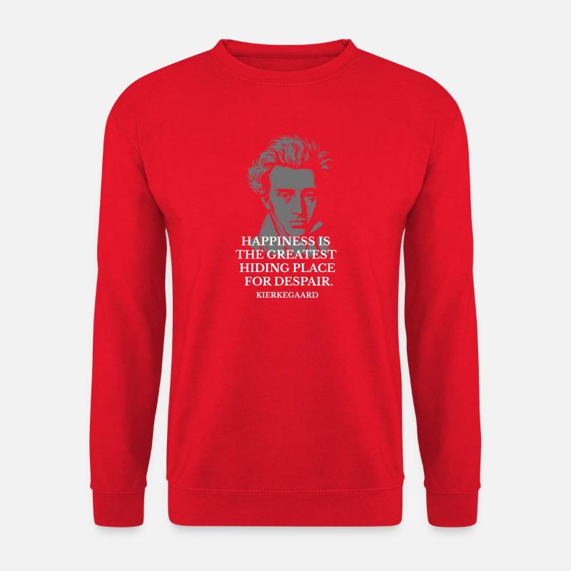 Kierkegaard Glückszitat-Tee - Unisex Pullover - Rot
