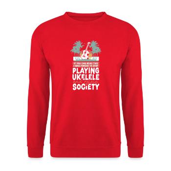 Hawaiian Ukulele Uke If You Can - Unisex Sweatshirt - red - Front - Alina (178cm) & Michal (187cm)
