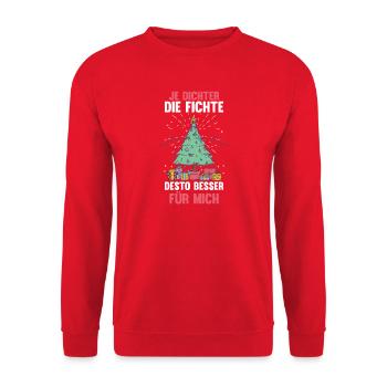 Weihnachtsmann Fichten Weihnachtsbaum Weihnachten - Unisex Pullover - Rot - Vorne - Alina (178cm) & Michal (187cm)