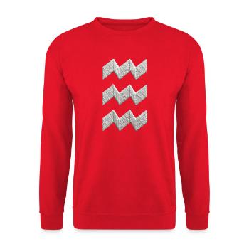 Eindhoven Vibes origami-bestickter Look (gedruckt) - Unisex Pullover - Rot - Vorne - Alina (178cm) & Michal (187cm)