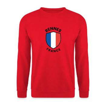 Rennes-Frankreich-Schild - Unisex Pullover - Rot - Vorne - Alina (178cm) & Michal (187cm)