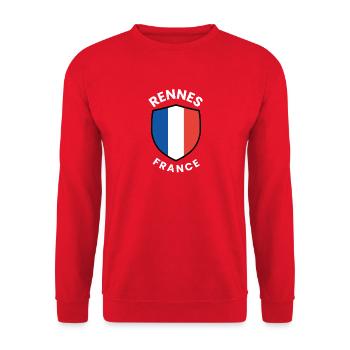 Rennes-Frankreich-Schildemblem - Unisex Pullover - Rot - Vorne - Alina (178cm) & Michal (187cm)