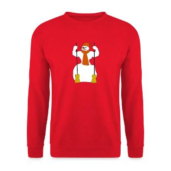Winter snow figure - Unisex Sweatshirt - red - Front - Alina (178cm) & Michal (187cm)