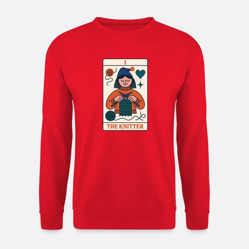 Cozy Knitter Card - Unisex Pullover - Rot