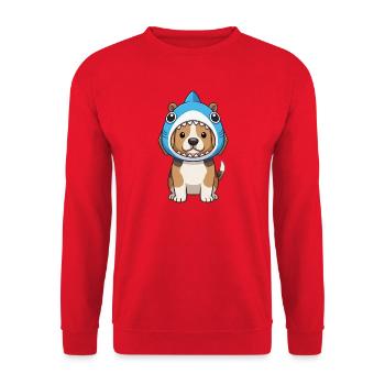 Süßer Beagle Hund Cartoon Karneval Brasilien - Unisex Pullover - Rot - Vorne - Alina (178cm) & Michal (187cm)