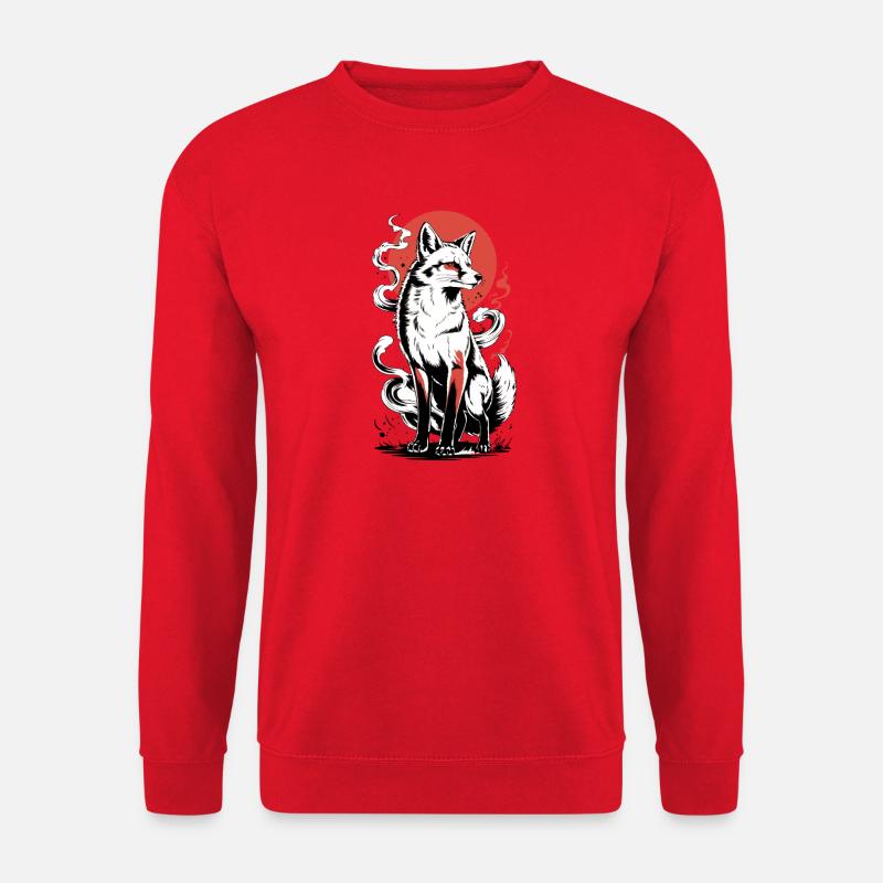 Powerful fox with sun - Unisex Sweatshirt - red
