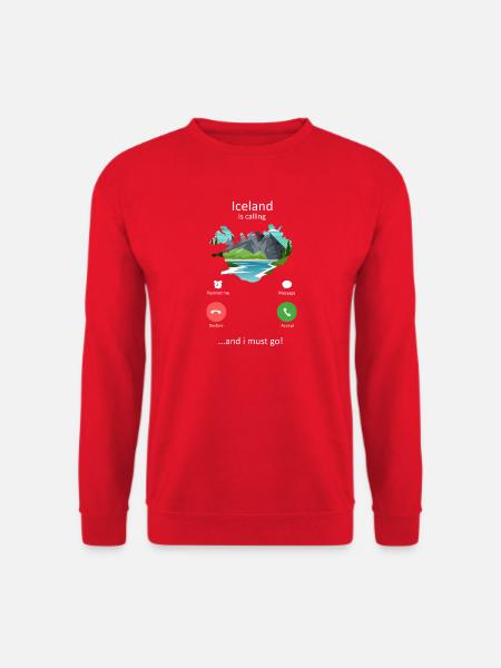 Island ruft und ich muss Kunst bereisen - Unisex Pullover - Rot