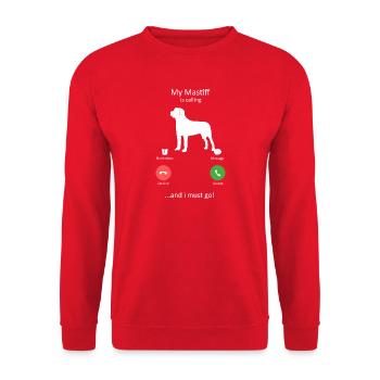 My Mastiff Is Calling And I Must Go Design - Unisex Sweatshirt - red - Front - Alina (178cm) & Michal (187cm)