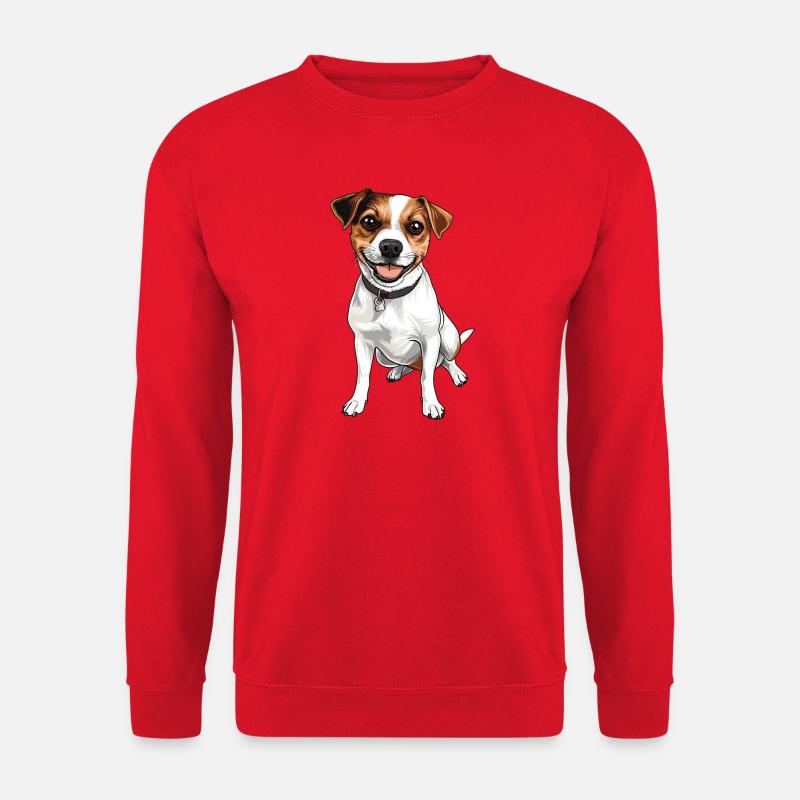 Fröhlicher JackRussell Cartoon - Unisex Pullover - Rot