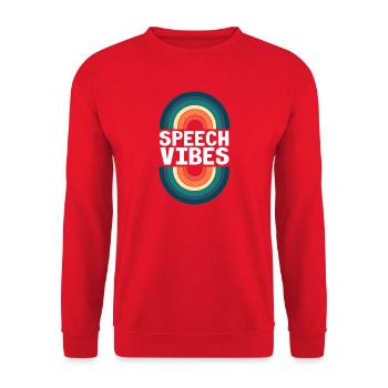 Speech Therapy Speech Therapist - Unisex Sweatshirt - red - Front - Alina (178cm) & Michal (187cm)