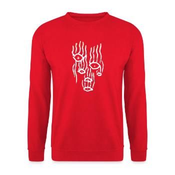 Wikinger Symbol - Volüspa - Unisex Pullover - Rot - Vorne - Alina (178cm) & Michal (187cm)