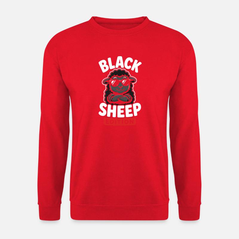 Schwarzes Schaf mit Sonnenbrille - Unisex Pullover - Rot