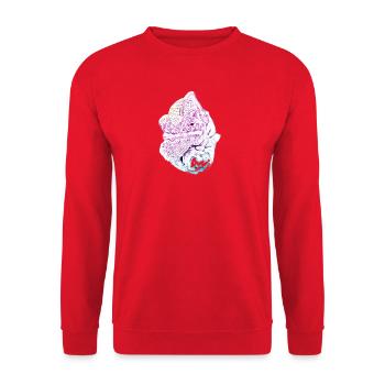 Pastel chameleon head, chameleo calyptratus - Unisex Sweatshirt - red - Front - Alina (178cm) & Michal (187cm)