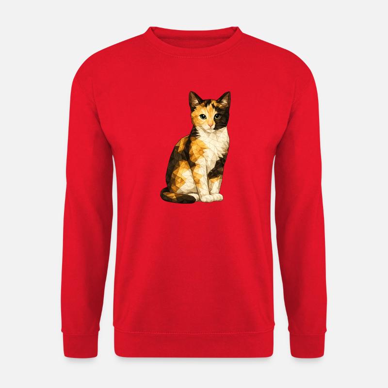 Emmi Polygon Cat Geometric Cuteness - Unisex Sweatshirt - red