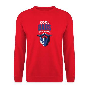 Les papas cool ont la barbe - Sweat-shirt Unisexe - rouge - Devant - Alina (178cm) & Michal (187cm)