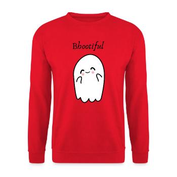 Bbootiful – Süßer Geist zu Halloween - Unisex Pullover - Rot - Vorne - Alina (178cm) & Michal (187cm)