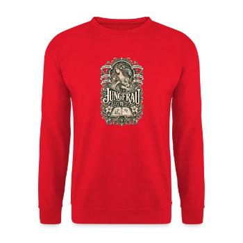 Jungfrau – Stilvoll, klug & bodenständig - Unisex Pullover - Rot - Vorne - Alina (178cm) & Michal (187cm)