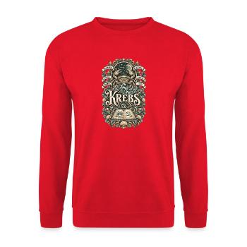 Sternzeichen Krebs – Sensibel & Loyal - Unisex Pullover - Rot - Vorne - Alina (178cm) & Michal (187cm)