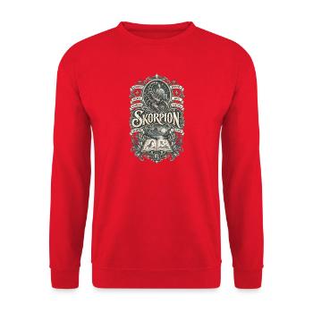 Skorpion – Leidenschaftlich & geheimnisvoll - Unisex Pullover - Rot - Vorne - Alina (178cm) & Michal (187cm)