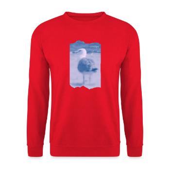 Wattvogel Foto Möwe Maritimes Geschenk - Unisex Pullover - Rot - Vorne - Alina (178cm) & Michal (187cm)