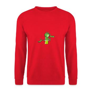 Cléo le criquet - Sweat-shirt Unisexe - rouge - Devant - Alina (178cm) & Michal (187cm)