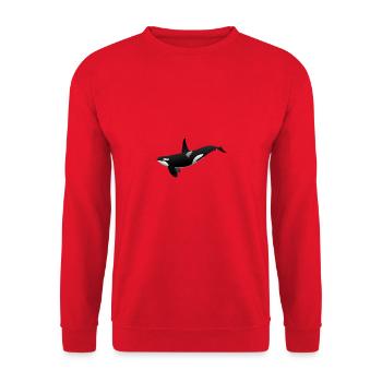 Oki der Schulter-Ork - Unisex Pullover - Rot - Vorne - Alina (178cm) & Michal (187cm)