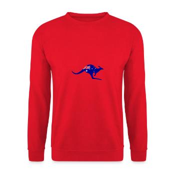 Australisches Känguru - Unisex Pullover - Rot - Vorne - Alina (178cm) & Michal (187cm)